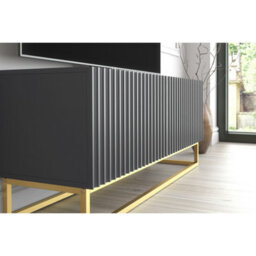 Tv Unit Ripple 100Cm - Dark Grey With Fluted Doors - thumbnail 5