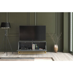 Tv Unit Ripple 100Cm - Dark Grey With Fluted Doors - thumbnail 4