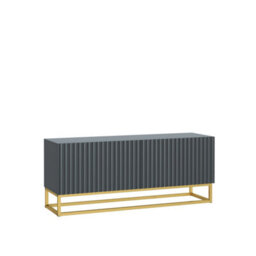 Tv Unit Ripple 100Cm - Dark Grey With Fluted Doors - thumbnail 9