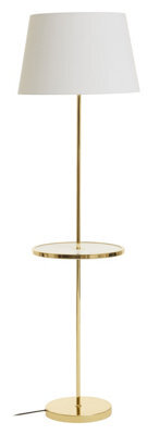 Orsina Shiny Brass Tapered Table Lamp, Easy-To-Use Switch Besides Lamp, Space-Saver Lounge Room Lamp - image 1