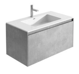 Plum&clay Rigel Concrete Wall Hung Bathroom Vanity Unit With White Basin (W)900mm (H)450mm