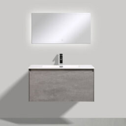 Plum&clay Rigel Concrete Wall Hung Bathroom Vanity Unit With White Basin (W)900mm (H)450mm - thumbnail 2
