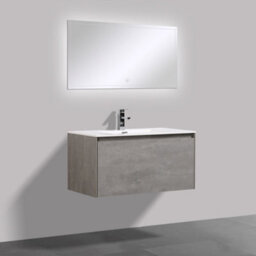 Plum&clay Rigel Concrete Wall Hung Bathroom Vanity Unit With White Basin (W)900mm (H)450mm - thumbnail 3