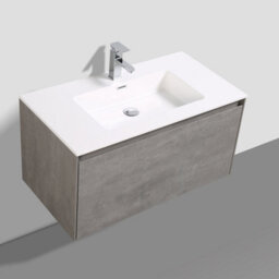 Plum&clay Rigel Concrete Wall Hung Bathroom Vanity Unit With White Basin (W)900mm (H)450mm - thumbnail 4