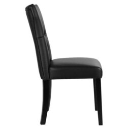 Living And Home Dining Chair Set Of 2 Black Pu Leather High Backrest Dining Chairs - thumbnail 4