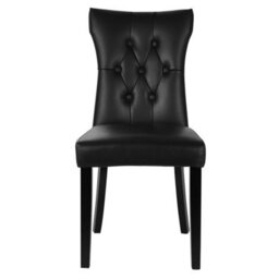 Living And Home Dining Chair Set Of 2 Black Pu Leather High Backrest Dining Chairs - thumbnail 2