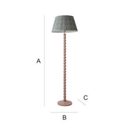 Valuelights Bobbins Pastel Pink Floor Lamp With Floral Pleated Shade - thumbnail 9