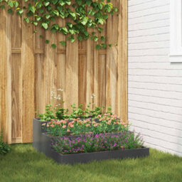 Berkfield Garden Planter Anthracite 90 X 90 X 35 Cm Steel