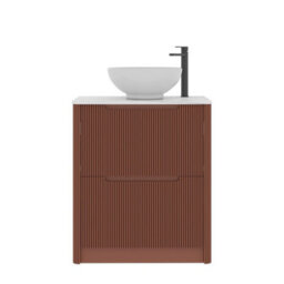Royal Bathrooms Avenza 700mm Terracotta Clay Floor Standing Countertop Bathroom Vanity Unit 2 Drawer With Breeze Basin - thumbnail 6