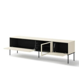 Arte Chic Lusso Ls-03 Tv Cabinet 196Cm - Champagne & Oak Chestnut With Led Illumination - thumbnail 2