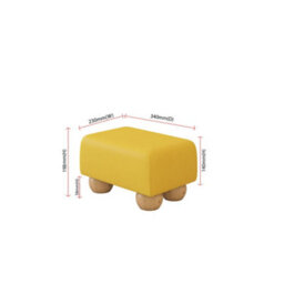 Sunflower Yellow Natural Wood Bun Feet Faux Leather Small Footstool  Handmade Uk By Footstools Direct - thumbnail 2