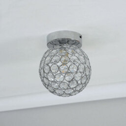 Valuelights Ella Silver Chrome Sphere Globe Design Acrylic Jewel Ceiling Light Fitting For Hallway Bedroom - thumbnail 4