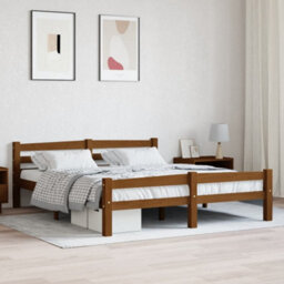 Vidaxl Bed Frame Without Mattress Honey Brown Solid Pinewood 160X200 Cm - thumbnail 1