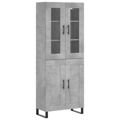 Berkfield Elegant Highboard Concrete Grey 69.5X34X180 Cm Engineered Wood - image 1