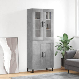 Berkfield Elegant Highboard Concrete Grey 69.5X34X180 Cm Engineered Wood - thumbnail 2