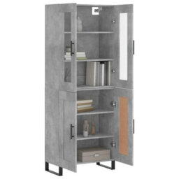 Berkfield Elegant Highboard Concrete Grey 69.5X34X180 Cm Engineered Wood - thumbnail 3