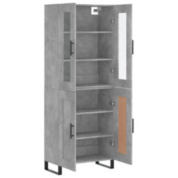 Berkfield Elegant Highboard Concrete Grey 69.5X34X180 Cm Engineered Wood - thumbnail 4