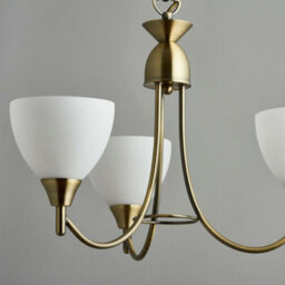3 Lamp Ceiling & 2X Wall Light Pack Antique Brass Glass Matching Indoor Fittings - thumbnail 3