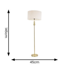 Valuelights Marissa Gold Stacked Ball Floor Lamp With Cream Boucle Shade - thumbnail 6