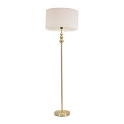 Valuelights Marissa Gold Stacked Ball Floor Lamp With Cream Boucle Shade - thumbnail 2