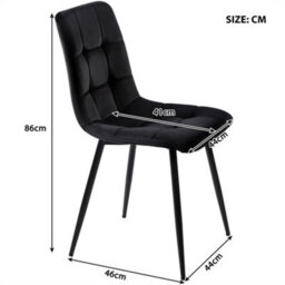 Abrihome 5-Piece Extendable Dining Set, White Marble Table (160X80Cm) & 4 Black Velvet Chairs, Seats 4 - thumbnail 8