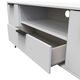 Osaka 2 Door 1 Drawer Wide Tv Unit In Grey Matt (Ready Assembled) - thumbnail 5