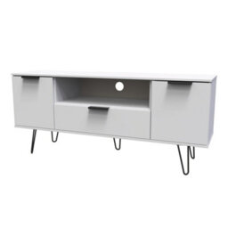 Osaka 2 Door 1 Drawer Wide Tv Unit In Grey Matt (Ready Assembled) - thumbnail 3