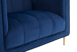 Orsina Classic Blue Velvet Chair, Mid Century Design Comfortable Armchair, Velvet Upholstered Modern Armchair - thumbnail 8