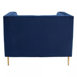Orsina Classic Blue Velvet Chair, Mid Century Design Comfortable Armchair, Velvet Upholstered Modern Armchair - thumbnail 4