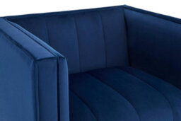 Orsina Classic Blue Velvet Chair, Mid Century Design Comfortable Armchair, Velvet Upholstered Modern Armchair - thumbnail 7