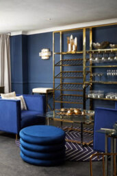Orsina Classic Blue Velvet Chair, Mid Century Design Comfortable Armchair, Velvet Upholstered Modern Armchair - thumbnail 5