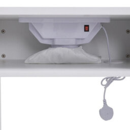 Thehotsale White Wheeled Manicure Table With Electric Dust Extractor, 120Cm W X 45Cm D X 80Cm H - thumbnail 6