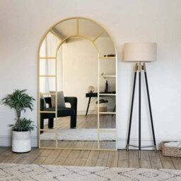 Jōbū Jobu Home - Mio - Full Length Gold Metal Arched Window Mirror - 180Cm X 105Cm - thumbnail 3