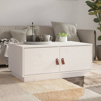 Berkfield Coffee Table White 80X50X35 Cm Solid Wood Pine - image 1