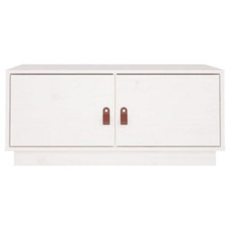 Berkfield Coffee Table White 80X50X35 Cm Solid Wood Pine - thumbnail 6