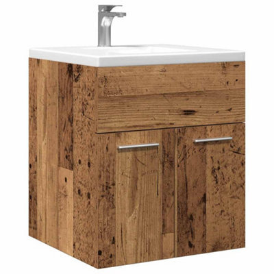Berkfield Bathroom Sink Cabinet Old Wood 41X38.5X46 Cm Engineered Wood - image 1