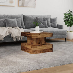 Vidaxl Coffee Table With Led Lights Old Wood 50X50X40 Cm - thumbnail 4