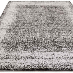 Silver Black Abstract Bordered Modern Rug Easy To Clean Living Room And Bedroom-200Cm X 290Cm - thumbnail 3