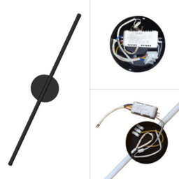 Living And Home Black 60Cm Long Strip Linear Led Indoor Wall Light Wall Sconce Warm Light For Living Room Bedroom - thumbnail 8