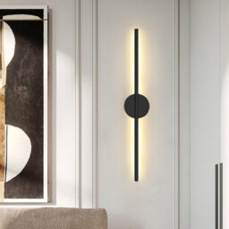 Living And Home Black 60Cm Long Strip Linear Led Indoor Wall Light Wall Sconce Warm Light For Living Room Bedroom - thumbnail 1