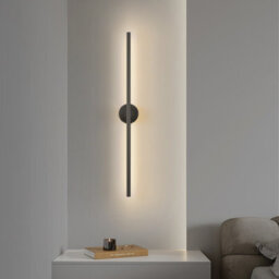 Living And Home Black 60Cm Long Strip Linear Led Indoor Wall Light Wall Sconce Warm Light For Living Room Bedroom - thumbnail 2