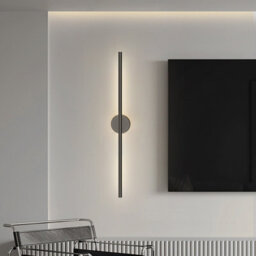 Living And Home Black 60Cm Long Strip Linear Led Indoor Wall Light Wall Sconce Warm Light For Living Room Bedroom - thumbnail 3