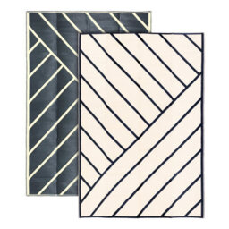 Relsy Large Garden Outdoor Rug For Patio, Black & Sand Geo-Lines  Waterproof Garden Rug 160 X 230Cm - thumbnail 1