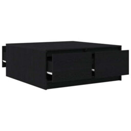 Berkfield Coffee Table With Drawers Black Oak 100X100X40 Cm - thumbnail 5