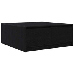 Berkfield Coffee Table With Drawers Black Oak 100X100X40 Cm - thumbnail 2