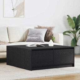 Berkfield Coffee Table With Drawers Black Oak 100X100X40 Cm