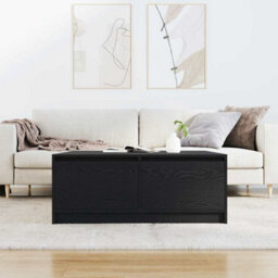 Berkfield Coffee Table With Drawers Black Oak 100X100X40 Cm - thumbnail 3
