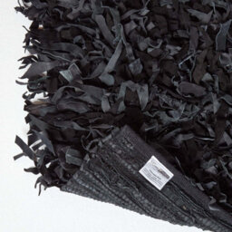 Homescapes Dallas Leather Shaggy Rug Black, 90 X 150 Cm - thumbnail 5