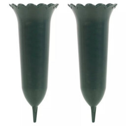Urbn-Living 2Pc Decorative Green Grave Vase Set - thumbnail 1