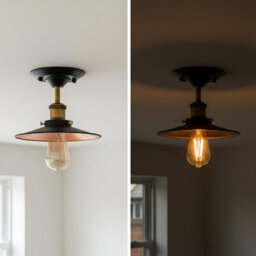Flush Mount Lighting Metal E27 Ceiling Light Fixtures For Bedroom Livingroom Kitchen 22Cm Lampshade Black Inner Gold Lamp - thumbnail 6